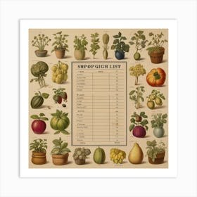 Default Vintage Make A Seedshopping List Aesthetic 1 Art Print