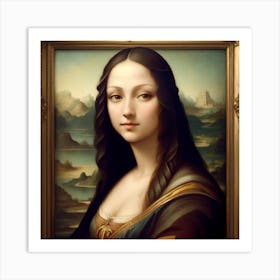 A girl who looks like Mona Lisa Art Print