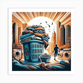 Laundry day and laundry basket 10 Art Print