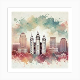 Salt Lake City Skyline 1 Poster