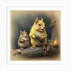 Squirrels 3 Art Print