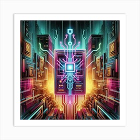 Futuristic Computer Art Art Print