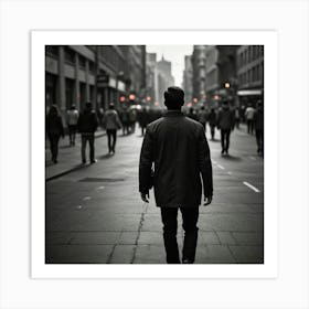 Man Walking Down The Street Art Print