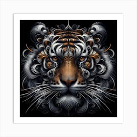 Creative Tiger Head Dark Illustration Art Print