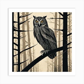 Owl In The Woods 10 Art Print