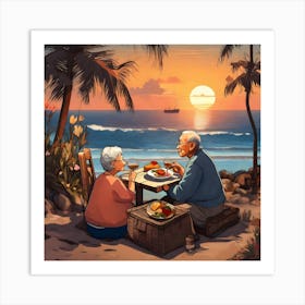 Sunset At The Beach Art Print