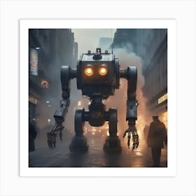 Robot In The City 94 Art Print