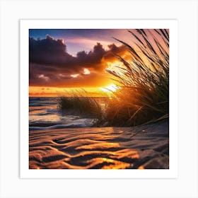 Sunset On The Beach 436 Art Print