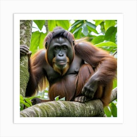 Orangutan In The Jungle Art Print