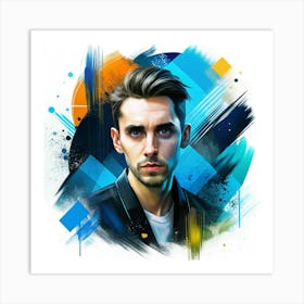 Man With A Blue Background Art Print