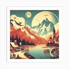 Retro Travel Poster Art Print