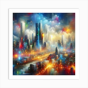 Futuristic Cityscape 1 Art Print