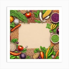 Vegetable Frame 3 Art Print