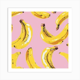 Bananas On Pink Background 4 Art Print