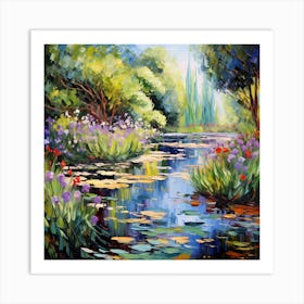 Brushstroke Bouquet: Monet's Garden Serenity Art Print