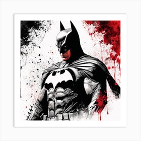 Batman Portrait Ink Painting (26) Art Print