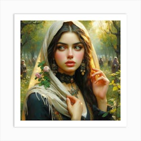 Girl In The Forest46 Art Print