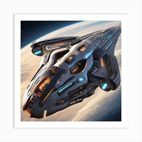 Spaceship In Space 11 Art Print