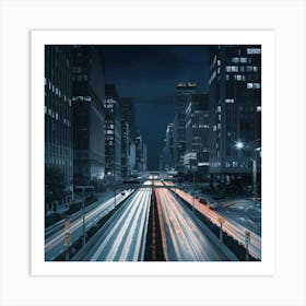 Cityscape At Night 5 Art Print