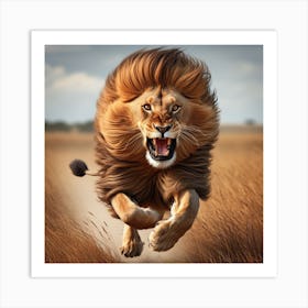 Charging Lion Art Print