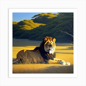 Lion In The Grass 7 Art Print