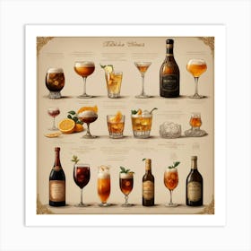 Default Drinks In The Style Of Different Historical Epochs Aes 2 Art Print