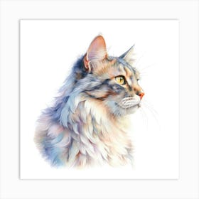 American Curl Cat Portrait Art Print