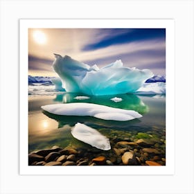 Icebergs In The Water 27 Art Print