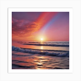 Sunset Over The Ocean Art Print