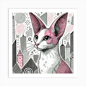 Shadow Dash City Cat Art Print