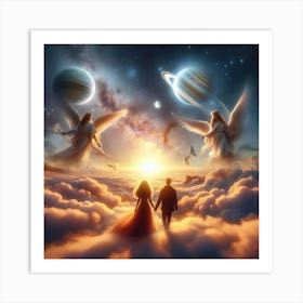 Angels And Planets Art Print