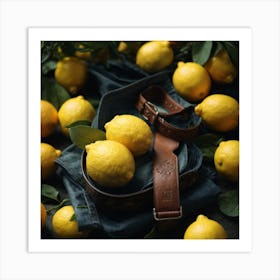 Lemons And Leaves Art Print