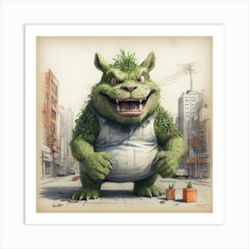 Monster In The City 1 Art Print