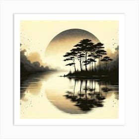 Azure Sky With Trees Art Print