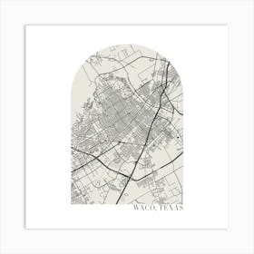 Waco Texas Boho Minimal Arch Street Map Art Print