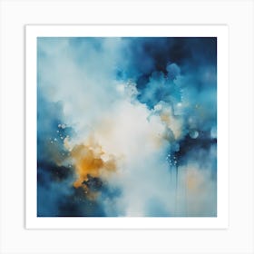 Abstract Minimalist Painting That Represents Duality, Mix Between Watercolor And Oil Paint, In Shade (12) Art Print