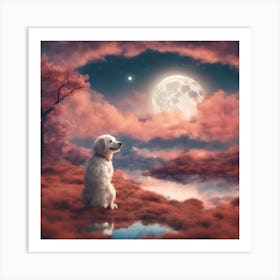 Dogly For The Moon Art Print