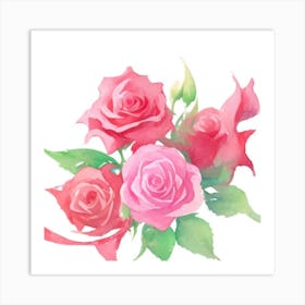 Watercolor Roses7 Art Print