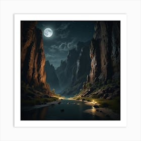 Night In The Canyon 1 Art Print