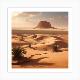 Sahara Countryside Peaceful Landscape Trending On Artstation Sharp Focus Studio Photo Intricate Art Print