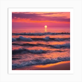 Sunset At The Beach Art Print