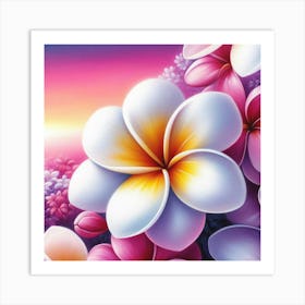 Frangipani Flowers 1 Art Print