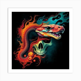 Snake Skull Art Print