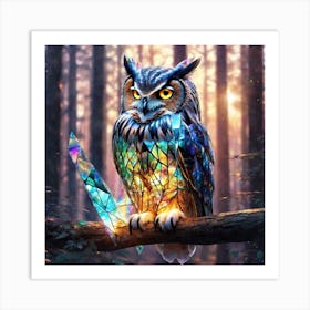 Owl In The Forest 34 Art Print