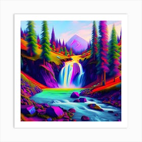 Psychedelic Waterfall Art Print