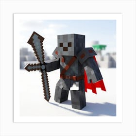 Minecraft Skeleton Art Print