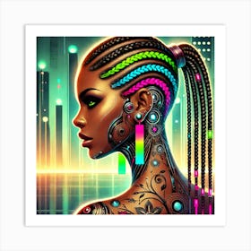 Futuristic Black Woman Art Print