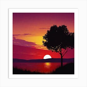 Sunset Painting 18 Art Print