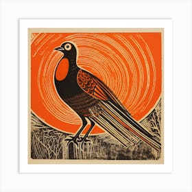 Retro Bird Lithograph Pheasant 5 Art Print