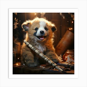 Dog With A Wand Art Print